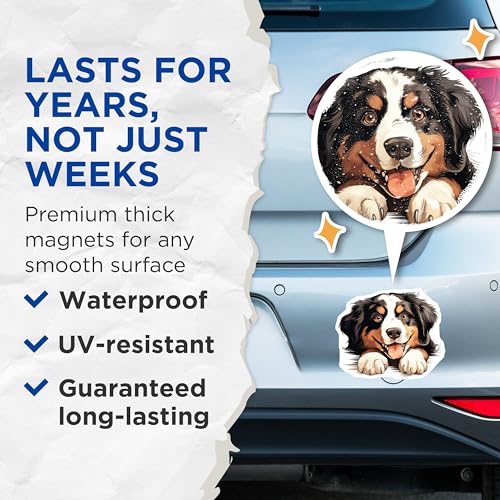 (2 Pack) Cute Dog Print Magnet - Funny Animal Decor - Pet Enthusiast Collection - 5" On Longest Side - Sticks to Smooth Flat Surfaces - Made in USA - MAG9866