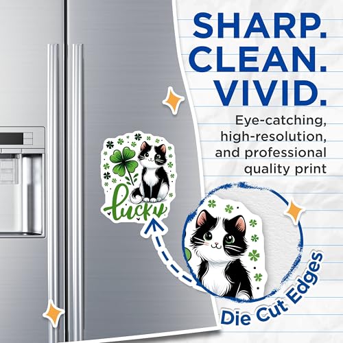 (2 Pack) Lucky Cat Magnets - Four Leaf Clover Decoration - Irish Good Luck Charm for Home and Office - 5" On Longest Side - for Cars, Fridges, Toolboxes - Made in USA - MAG8097