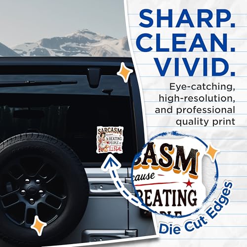 (2 Pack) Sarcasm Stickers - Humorous Quote - Funny Vinyl Decal - 5" On Longest Side - Sticks to Smooth Flat Surfaces - Made in USA - BMCS5703