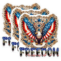 (3 Pack) Patriotic Eagle Decals - Freedom Flag Decals - Laptop Decal - 3 Inches On Longest Side - Easy Peel & Apply - Made in USA - 3MCS6163