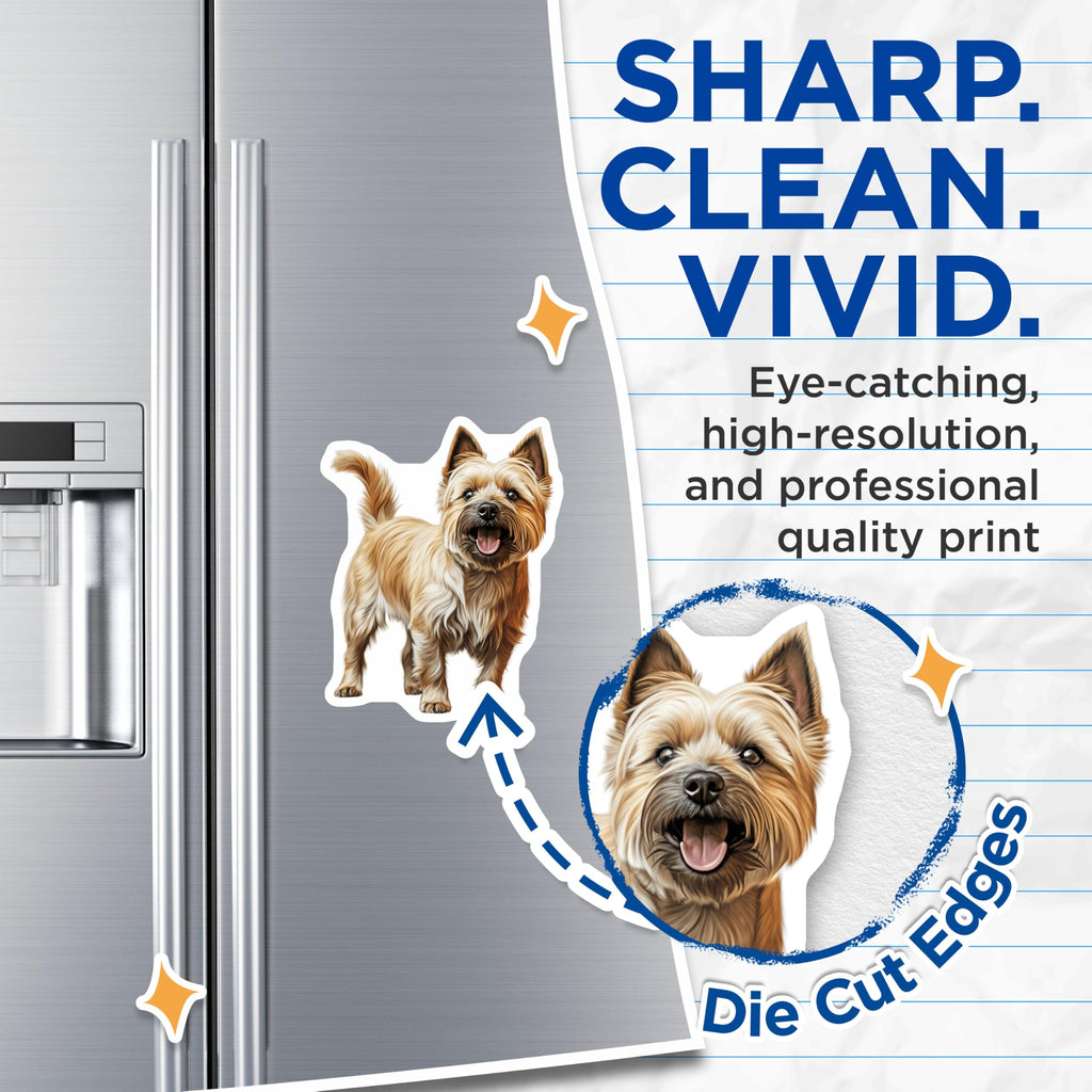 (2 Pack) Cairn Terrier Magnets - Dog Lover Decor - Pet Owner Present - Refrigerator Locker Accent - 5 Inches On Longest Side - Thick Durable Magnet - Made in USA - MAG30973
