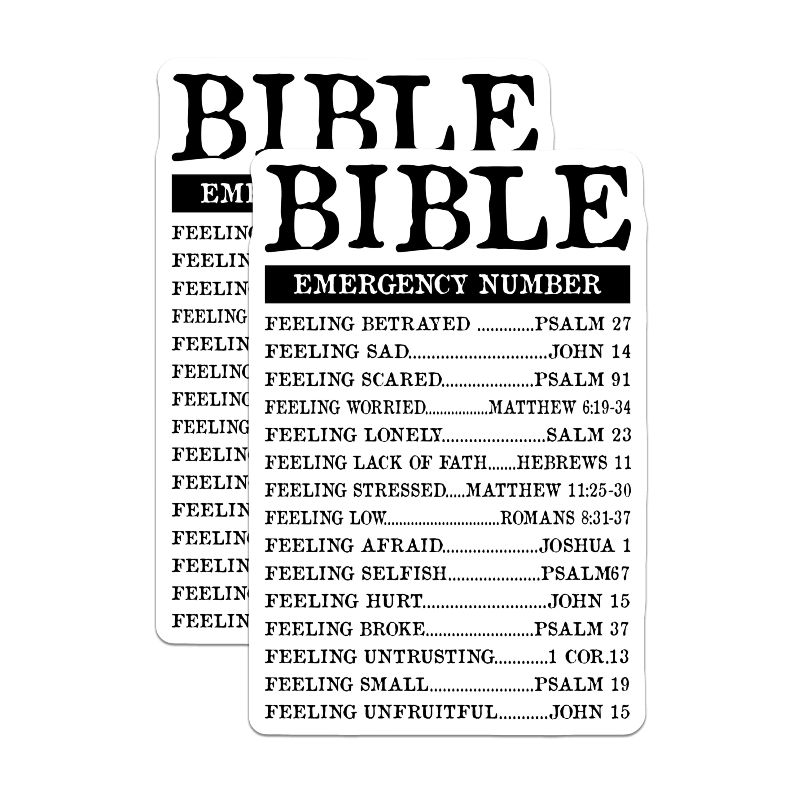 (2 Pack) Bible Emergency Number Magnets - Scripture Reference Guide - Christian Faith Inspiration - 5 Inches On Longest Side - Thick Durable Magnet - Made in USA - MAG20108