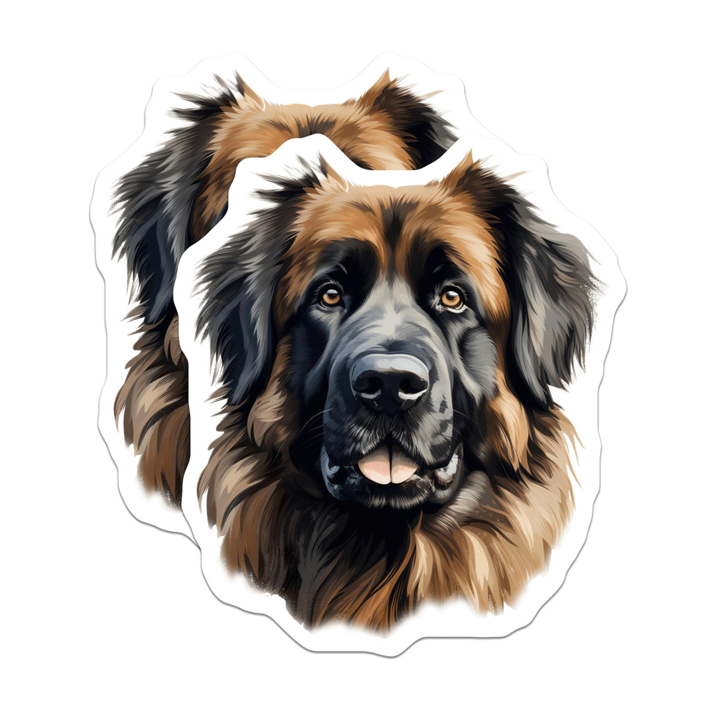 (2 Pack) Leonberger Dog Magnets - Fluffy Dog Portrait - Dog Lover Home Decor - 5 Inches On Longest Side - Thick Durable Magnet - Made in USA - MAG26531