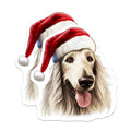 (2 Pack) Afghan Hound Christmas Magnets - Santa Dog Decor - Festive Pet Lover Item - 5 Inches On Longest Side - Thick Durable Magnet - Made in USA - MAG25942