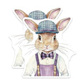 (2 Pack) Rabbit Art Magnet - Fridge Decor - Kids Room - Kitchen Decoration - 5" On Longest Side - Sticks to Smooth Flat Surfaces - Made in USA - MAG9503