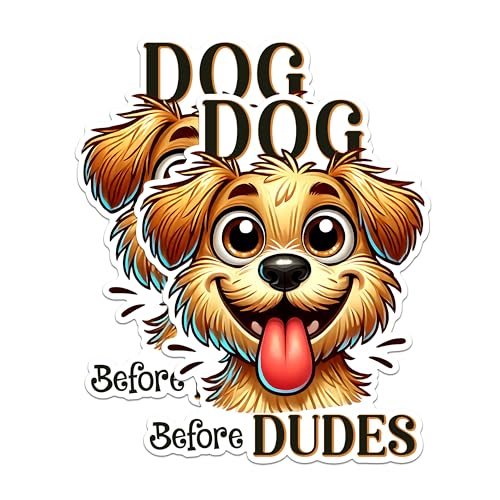 (2 Pack) Dog Before Dudes Magnets - Funny Dog Lover Magnets - Cute Puppy Magnets for Fridge- 5" On Longest Side - for Fridges, Toolboxes, Cars - Made in USA - MAG2816