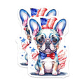 (2 Pack) Patriotic Dog Magnets - French Bulldog - USA Themed Home Decor - 5" On Longest Side - Premium Magnet - for Cars, Refrigerators, Toolboxes, Lockers - Made in USA - MAG16302