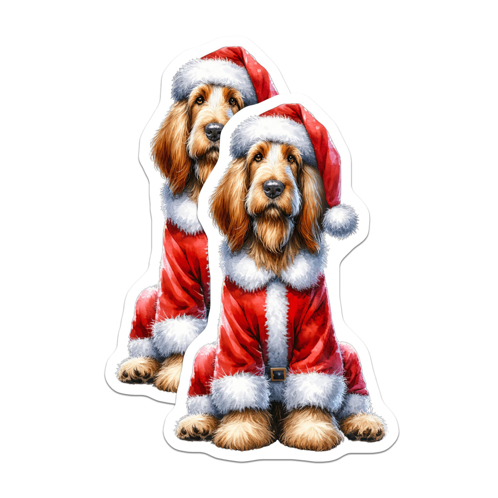 (2 Pack) Santa Dog Magnets - Christmas Dog Decor - Holiday Pet Accessories - Festive Animal Art - 5 Inches On Longest Side - Thick Durable Magnet - Made in USA - MAG29262