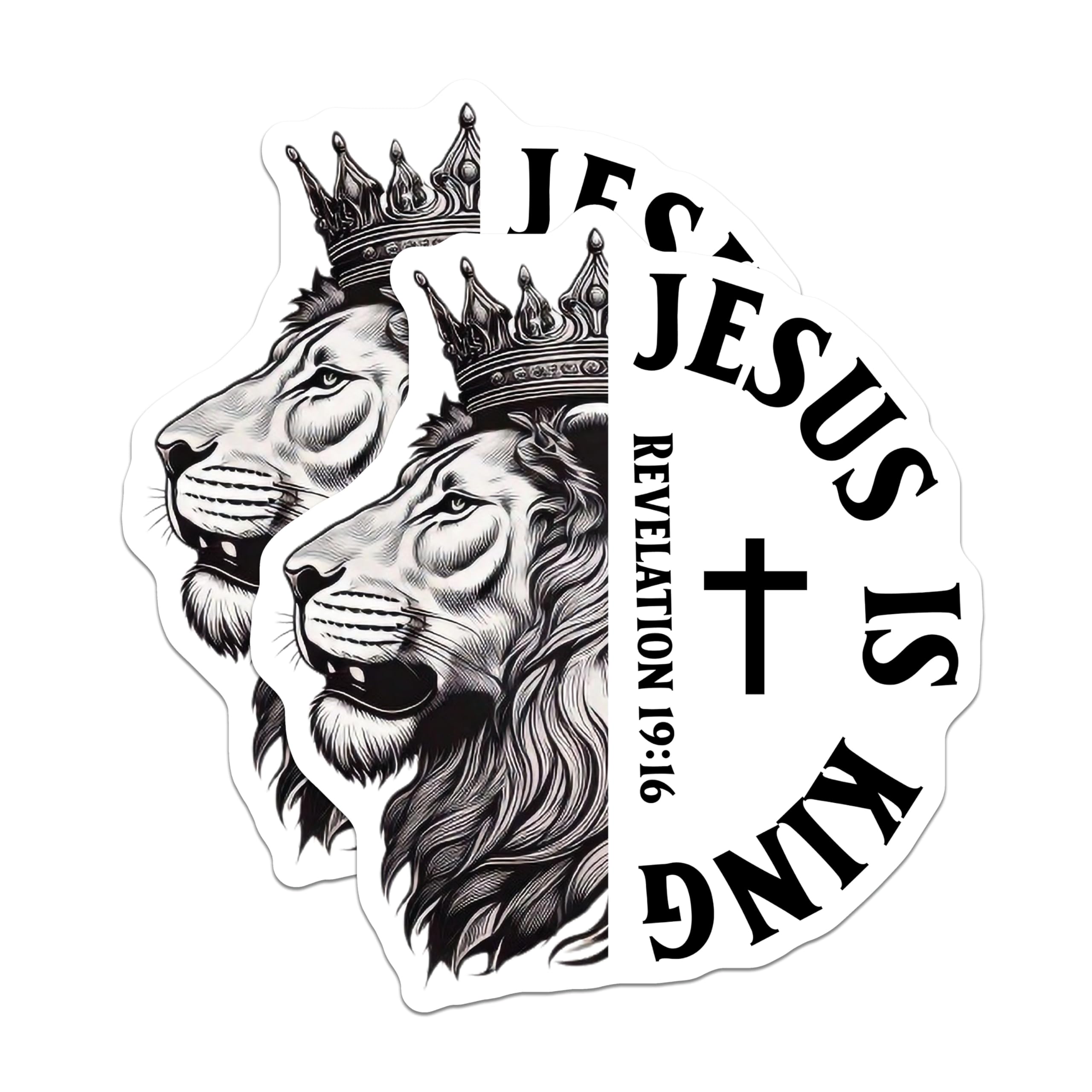 (2 Pack) Jesus Lion King Magnets - Christian Verse Revelation 19:16 - Religious Decor - 5" On Longest Side - Premium Magnet - for Cars, Refrigerators, Toolboxes, Lockers - Made in USA - MAG14039