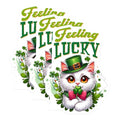 (3 Pack) Feeling Lucky Cat Decals - Saint Patricks Day - Laptop Decals - 3 Inches On Longest Side - Easy Peel & Apply - Made in USA - 3MCS6863