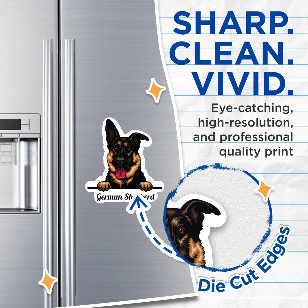 (2 Pack) German Shepherd Magnets - Dog Lover - Cute Pet Magnets - 5" On Longest Side - for Cars, Fridges, Toolboxes - Made in USA - MAG4215