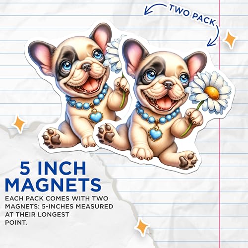 (2 Pack) Dog Decor Magnet - 5" On Longest Side - Sticks to Smooth Flat Surfaces - Made in USA - MAG9586