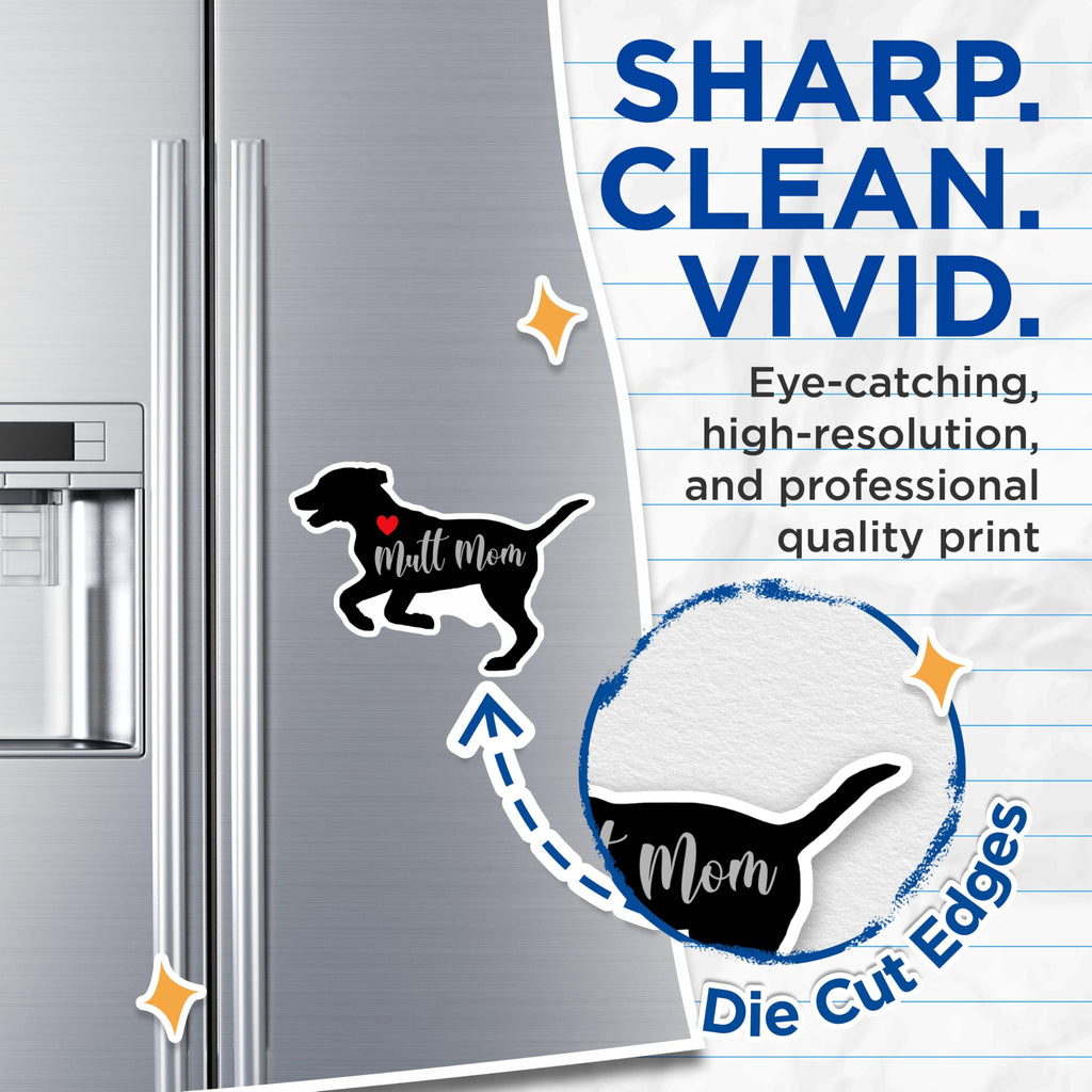 (2 Packs) Mutt Mom Magnets - Dog Mom Love Mutt Dog Breed Magnets - 5 Inches On Longest Side - Premium Magnet - for Fridges, Toolboxes, Cars - Made in USA - MAG2499