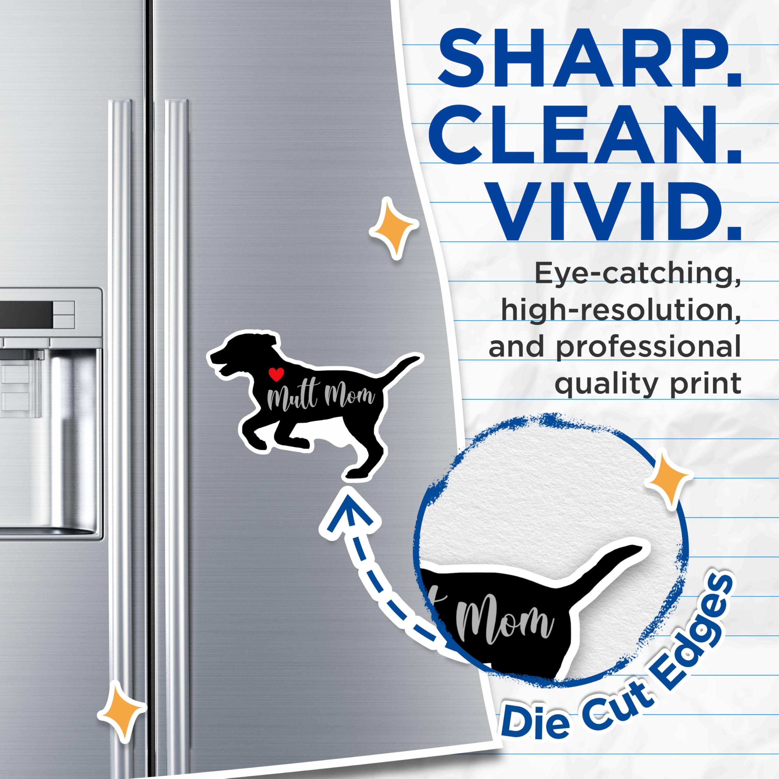 (2 Packs) Mutt Mom Magnets - Dog Mom Love Mutt Dog Breed Magnets - 5 Inches On Longest Side - Premium Magnet - for Fridges, Toolboxes, Cars - Made in USA - MAG2499