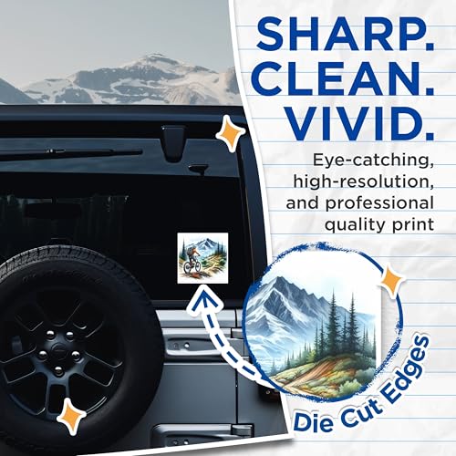 (2 Packs) Mountain Biking Riding in The Mountains Stickers - Mountain Biking Decals - 5 Inches On Longest Side - Premium Vinyl Decal - Sticks to Any Smooth Flat Surface - Made in USA - BMCS2495