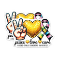 (2 Pack) Ehlers-Danlos Syndrome Awareness Magnets - Peace Love Cure - 5" On Longest Side - for Cars, Fridges, Toolboxes - Made in USA - MAG8203
