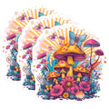 (3 Pack) Mushroom Garden Decals - Butterfly Stickers - Laptop Decal - 3 Inches On Longest Side - Easy Peel & Apply - Made in USA - 3MCS7636