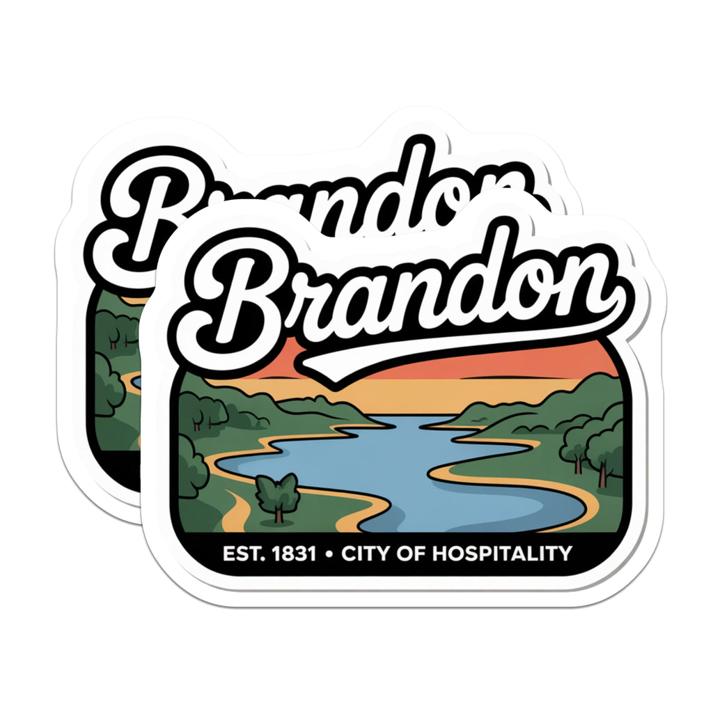 (2 Pack) Brandon City Magnets - Hospitality Town Decor - Established 1831 Landmark - 5" On Longest Side - Premium Magnet - for Cars, Refrigerators, Toolboxes, Lockers - Made in USA - MAG17252