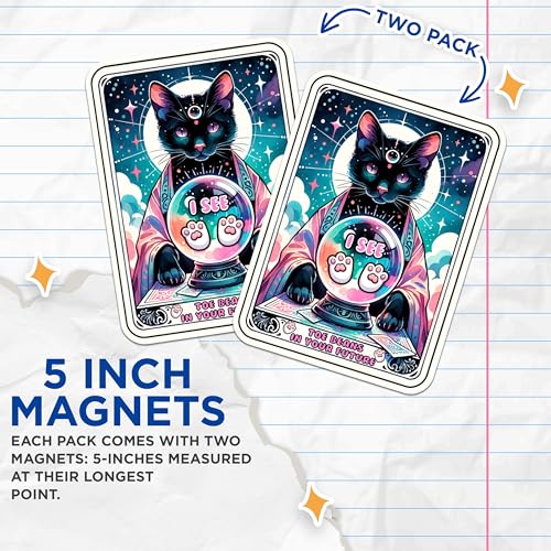 (2 Packs) I See Toe Beans in Your Future Tarot Card Magnets - Magical Mystical Magnets - 5 Inches On Longest Side - Premium Magnet - for Fridges, Toolboxes, Cars - Made in USA - MAG2540
