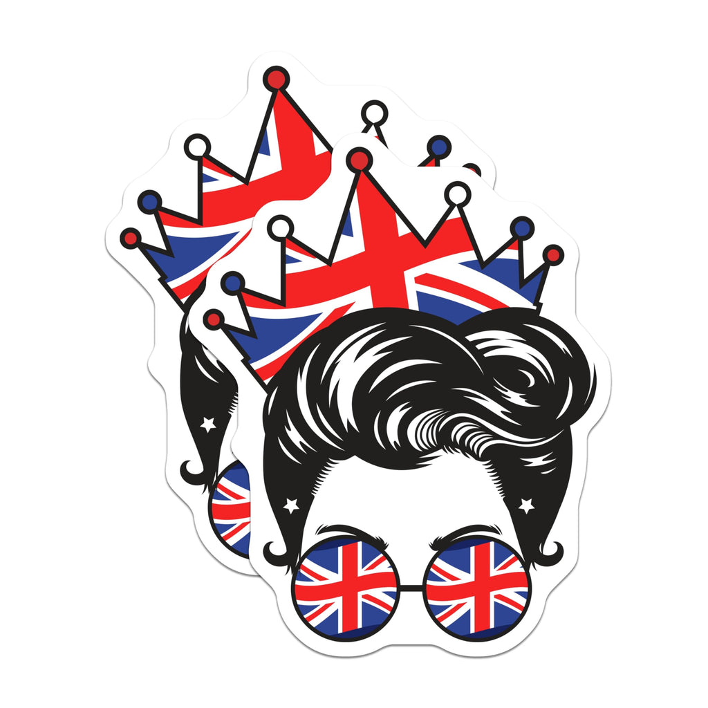 (2 Pack) British Queen Magnets - Union Jack - Novelty Fridge Magnets - 5" On Longest Side - Premium Magnet - for Cars, Refrigerators, Toolboxes, Lockers - Made in USA - MAG17317