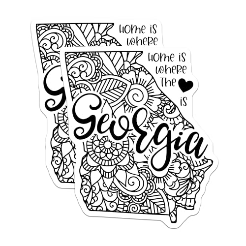 (2 Pack) Georgia Home Sweet Home Magnets Magnets - State Pride - Artistic Design - 5" On Longest Side - Made in USA - Sticks to Refrigerators & Metal Surfaces - MAG9056