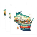 (3 Pack) Wisconsin Decals - Wisconsin State Art - Travel Decal - 3 Inches On Longest Side - Easy Peel & Apply - Made in USA - 3MCS4331