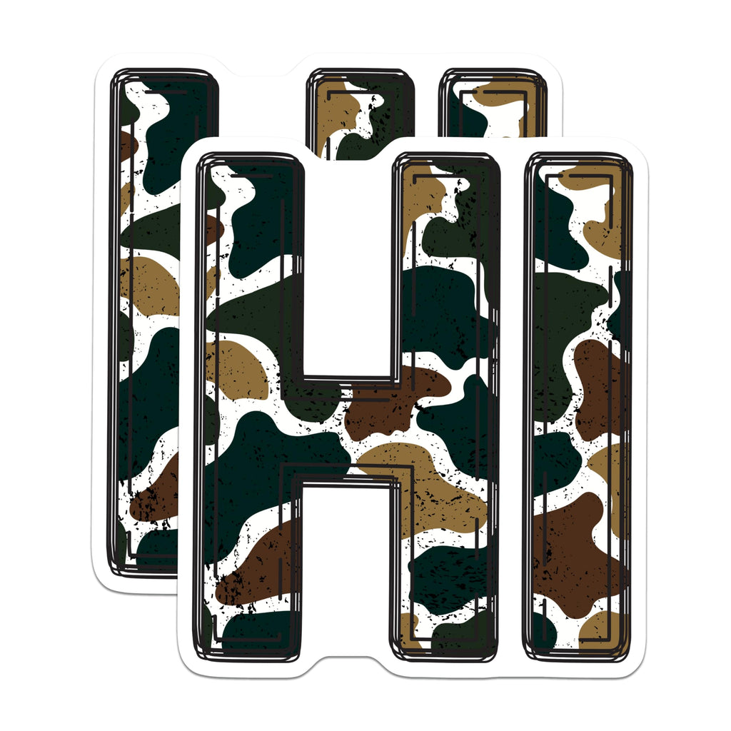 (2 Pack) Camouflage HI Magnets - Rustic Lettering Decor - Military Inspired Art - Fridge Locker Office Accessories - 5 Inches On Longest Side - Thick Durable Magnet - Made in USA - MAG22193