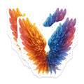 (2 Pack) Shimmering Gold Blue Wings Magnets - Artistic Feather Celestial Design - Spiritual Fantasy Refrigerator Decor - 5 Inches On Longest Side - Thick Durable Magnet - Made in USA - MAG24867