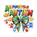(2 Pack) Autism Awareness Magnets - Puzzle Piece Bow - Support Advocacy Decor - 5 Inches On Longest Side - Thick Durable Magnet - Made in USA - MAG27320