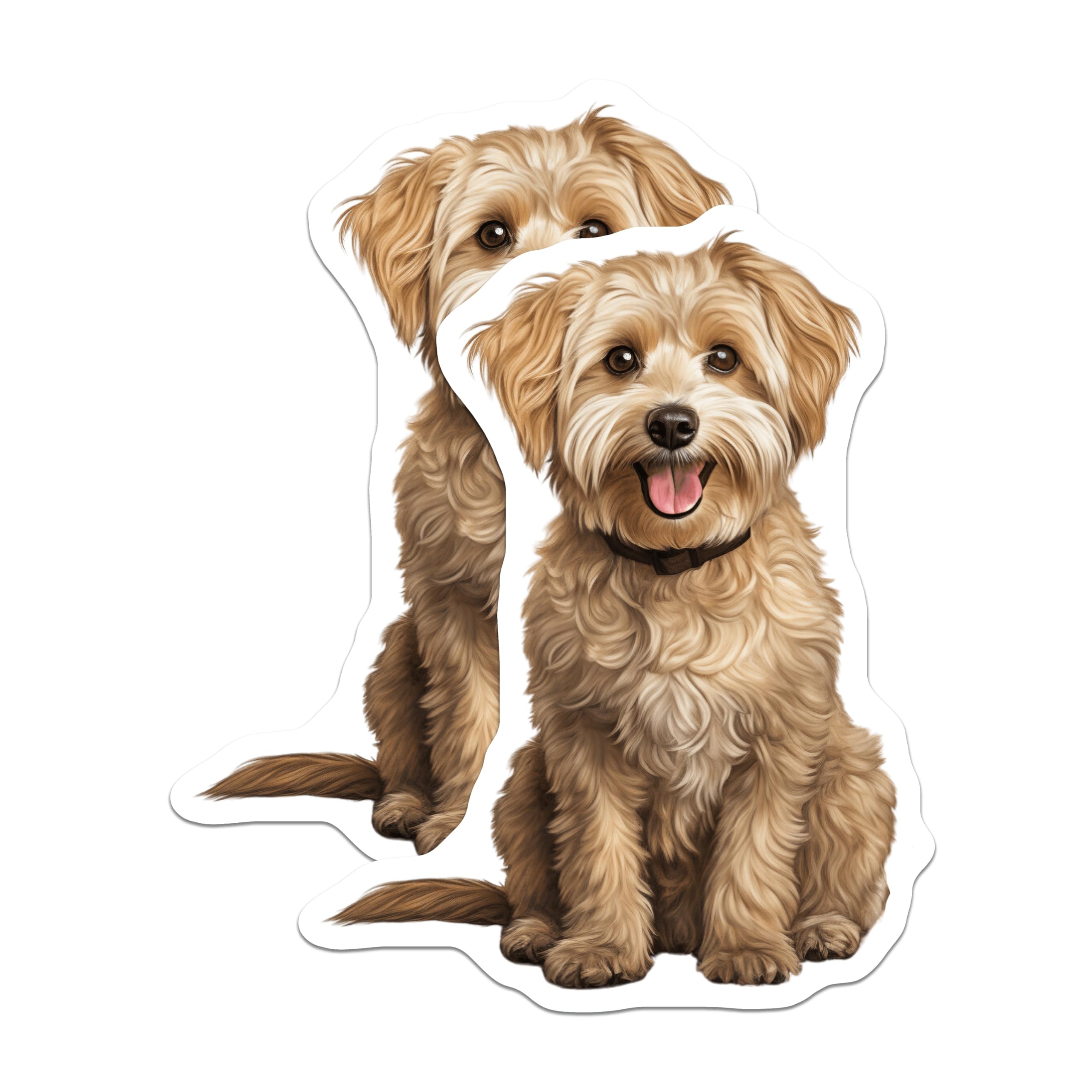 (2 Pack) Cute Doodle Dog Magnets - Pet Lover Refrigerator Decor - Dog Mom Fridge Art - 5 Inches On Longest Side - Thick Durable Magnet - Made in USA - MAG27957