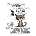 (2 Pack) Grumpy Old Nurse Magnets - Funny Nurse Decor - Sarcastic Nurse Quotes - 5" On Longest Side - for Cars, Fridges, Toolboxes - Made in USA - MAG7725