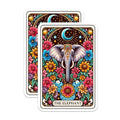 (2 Pack) Elephant Mandala Stickers - Boho Elephant Art - Colorful Bohemian Decor - 5" On Longest Side - Sticks to Smooth Flat Surfaces - Made in USA - BMCS4454