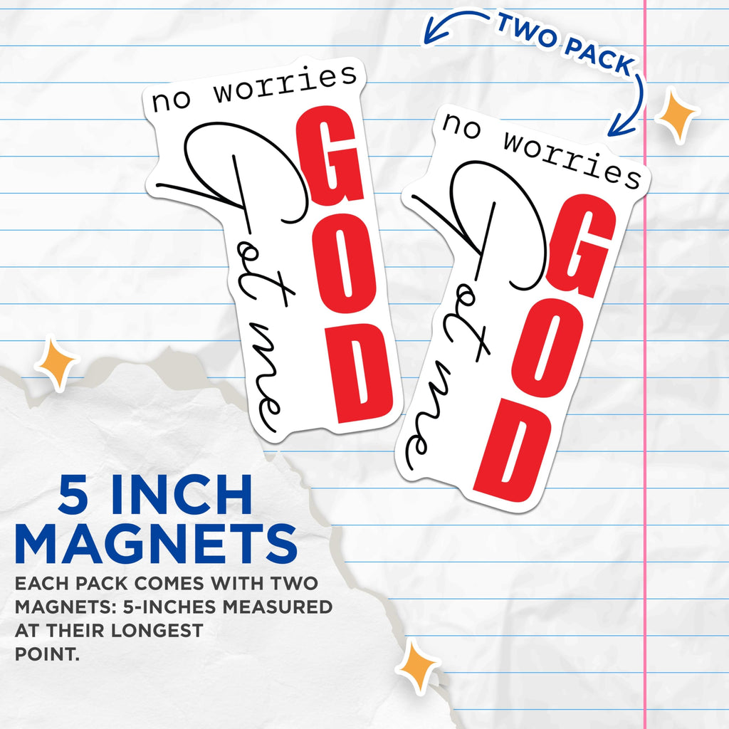 (2 Pack) Christian Faith Magnets - God Got Me Reminder - Inspirational Refrigerator - 5 Inches On Longest Side - Thick Durable Magnet - Made in USA - MAG25717