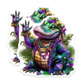 (2 Pack) Mardi Gras Gator Magnets - Alligator Celebration Fridge Magnets - Party Decoration - 5" On Longest Side - Premium Magnet - for Cars, Refrigerators, Toolboxes, Lockers - Made in USA - MAG15975