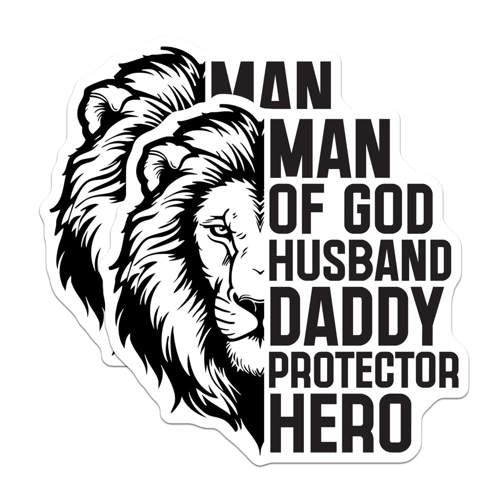 (2 Pack) Christian Dad Magnets - Lion Husband Daddy - Protector Hero Refrigerator Magnets - 5" On Longest Side - Premium Magnet - for Cars, Refrigerators, Toolboxes, Lockers - Made in USA - MAG14241