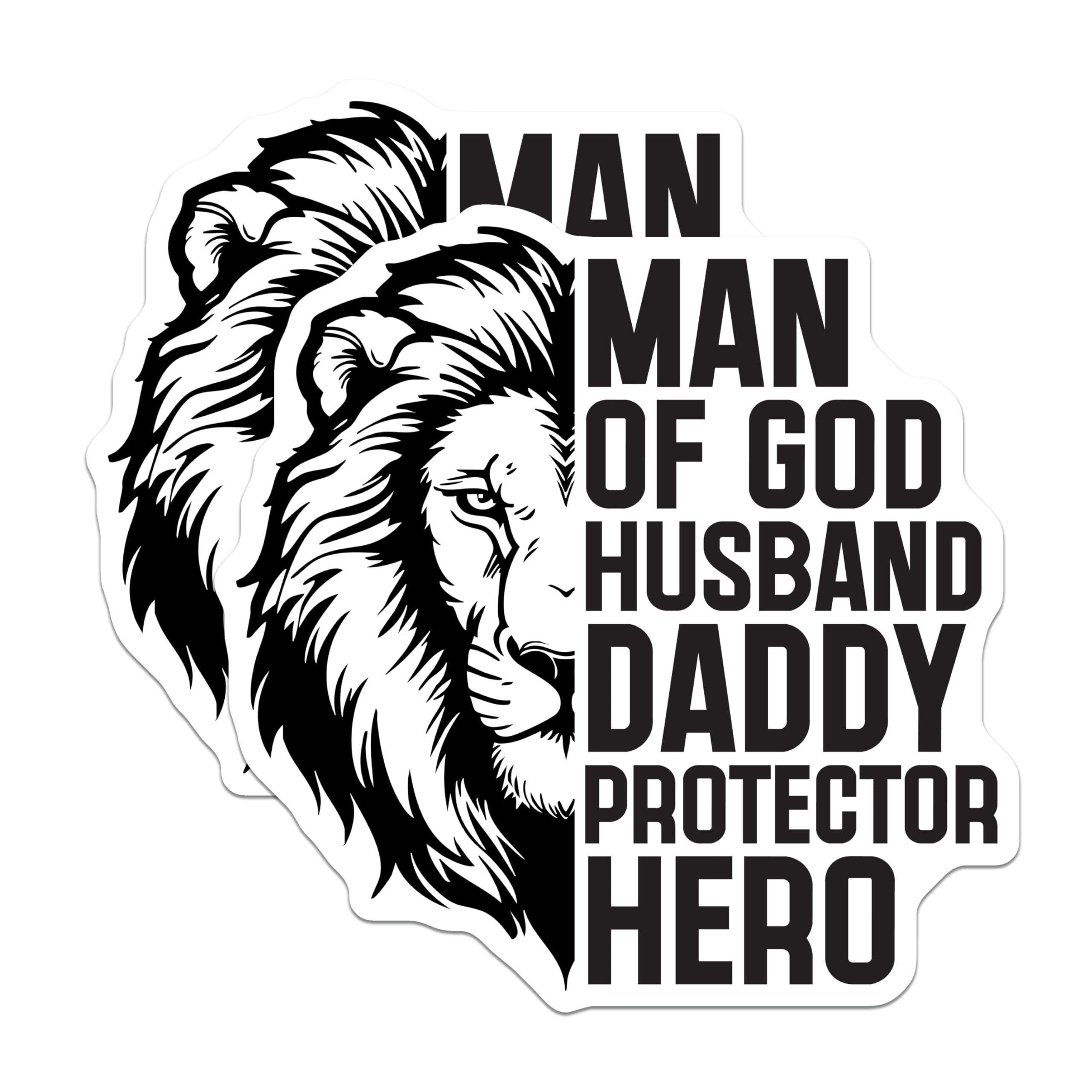 (2 Pack) Christian Dad Magnets - Lion Husband Daddy - Protector Hero Refrigerator Magnets - 5" On Longest Side - Premium Magnet - for Cars, Refrigerators, Toolboxes, Lockers - Made in USA - MAG14241