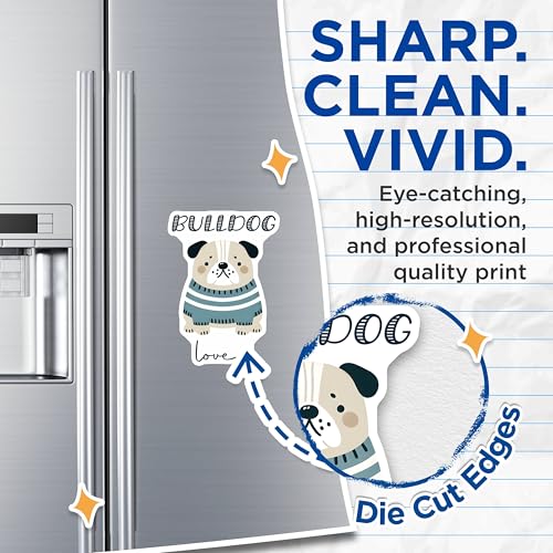 (2 Pack) Bulldog Magnets - Cute Dog Lover Decor - Animal Themed Magnets - Kids Room Decoration - 5" On Longest Side - for Cars, Fridges, Toolboxes - Made in USA - MAG7294
