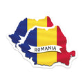 (2 Pack) Romania Flag Stickers - Romanian Pride - Map of Romania - 5" On Longest Side - Sticks to Smooth Flat Surfaces - Made in USA - BMCS17362