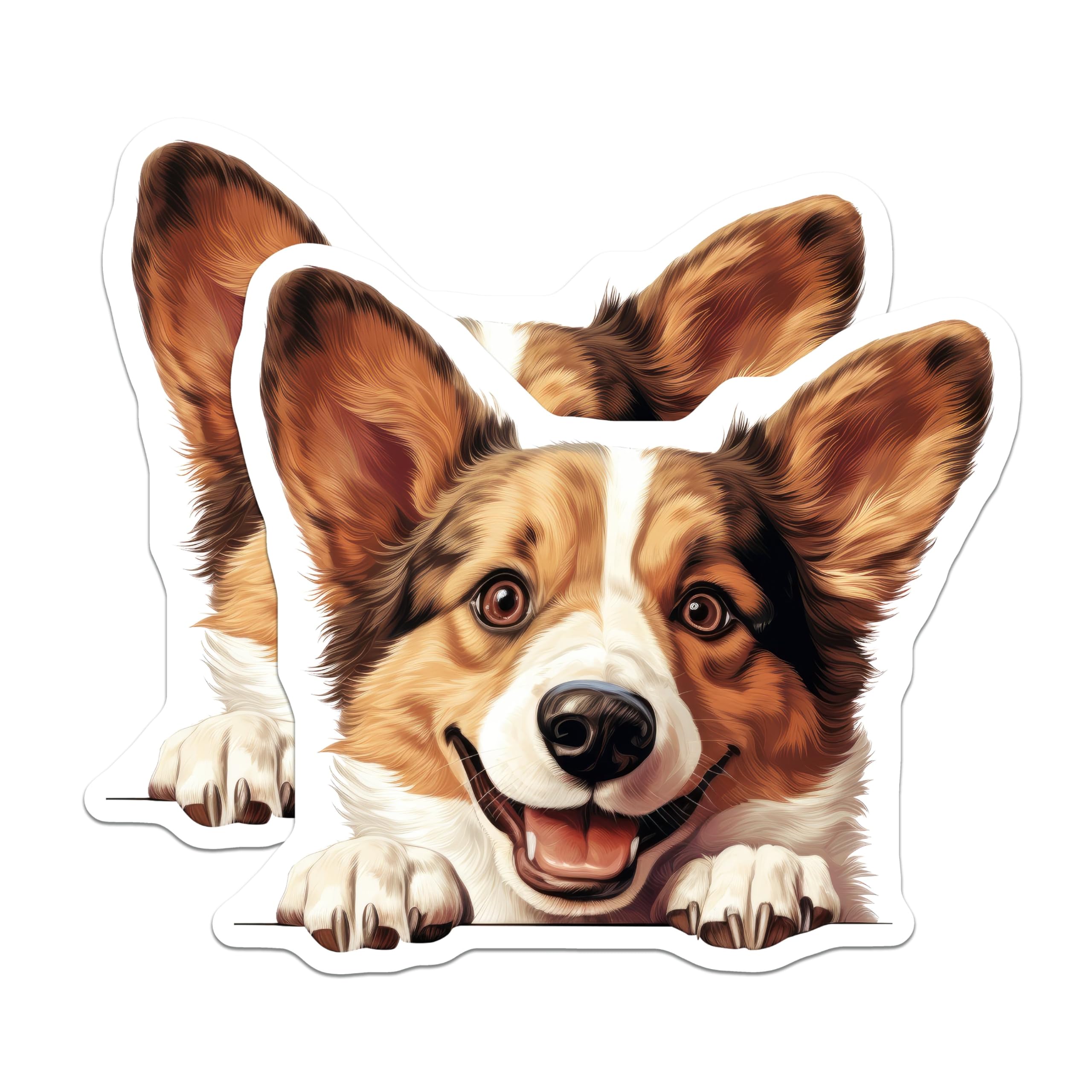 (2 Pack) Funny Corgi Lover Magnet - Pet Fridge Decor - 5" On Longest Side - Sticks to Smooth Flat Surfaces - Made in USA - MAG9925