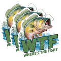 (3 Pack) WTF Where's The Fish Decals - Funny Fishing Meme - Laptop Decal - 3 Inches On Longest Side - Easy Peel & Apply - Made in USA - 3MCS0612