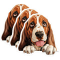 (3 Pack) Basset Hound Decals - Dog Breed Stickers - Cute Pet Laptop Stickers - 3 Inches On Longest Side - Easy Peel & Apply - Made in USA - 3MCS8616