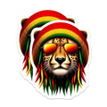 (2 Pack) Cool Lion Stickers - Rasta Lion Decal - Animal Art Sticker - 5" On Longest Side - Sticks to Smooth Flat Surfaces - Made in USA - BMCS4387