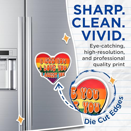 (2 Pack) Pride Heart Magnets - I See You I Love You I Accept You - 5" On Longest Side - for Cars, Fridges, Toolboxes - Made in USA - MAG8280