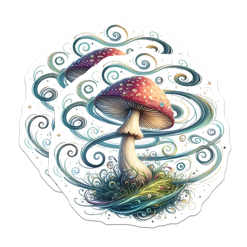(2 Pack) Whimsical Mushroom Magnets - Fairycore Fantasy Decor - Enchanted Forest Fungi Accessory - 5 Inches On Longest Side - Thick Durable Magnet - Made in USA - MAG37795