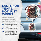 (2 Pack) Give Me Space Cat Magnets - Cute Space Cat Kitchen - Fridge Magnets - Cat Lover Art - Space-Themed Magnets - 5" On Longest Side - for Cars, Fridges, Toolboxes - Made in USA - MAG4602