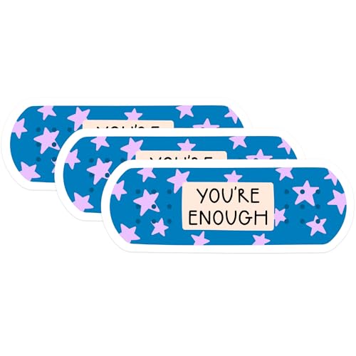 (3 Pack) You are Enough Decals - Motivational Stickers - Bandage Stickers - 3 Inches On Longest Side - Easy Peel & Apply - Made in USA - 3MCS1187