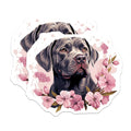 (2 Pack) Cane Corso Magnets - Majestic Dog Art - Pink Cherry Blossom Decor - Large Breed Canine Lover Fridge Accessories - 5 Inches On Longest Side - Thick Durable Magnet - Made in USA - MAG23887