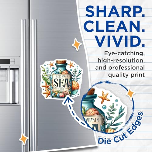 (2 Pack) I Need Vitamin Sea Magnets Magnets - Beach Theme Kitchen Decor - Ocean Lover Refrigerator - 5" On Longest Side - Made in USA - Sticks to Refrigerators & Metal Surfaces - MAG9275
