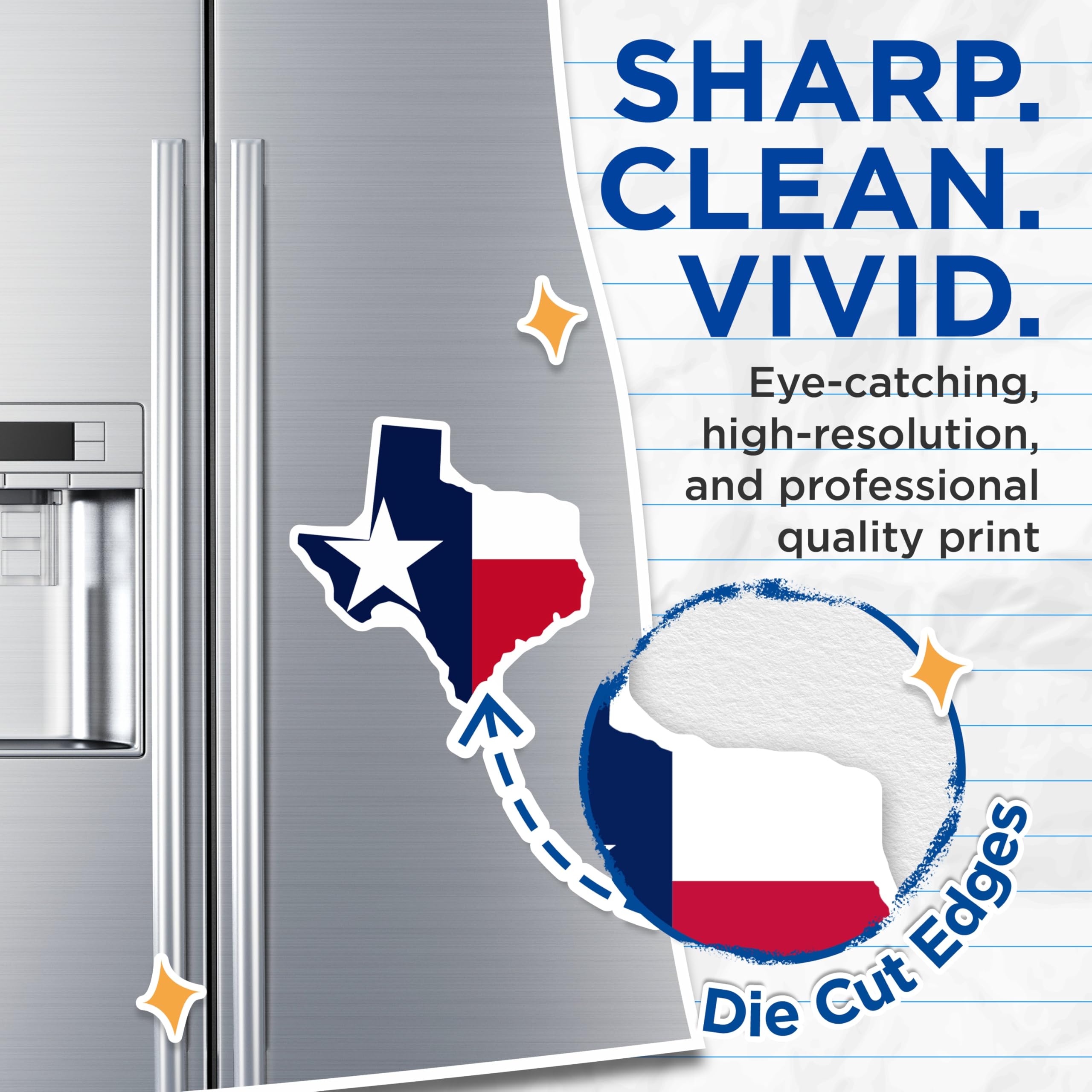 (2 Pack) Texas Flag Magnets - Lone Star State Decor - American Patriotism Display - 5 Inches On Longest Side - Thick Durable Magnet - Made in USA - MAG23120