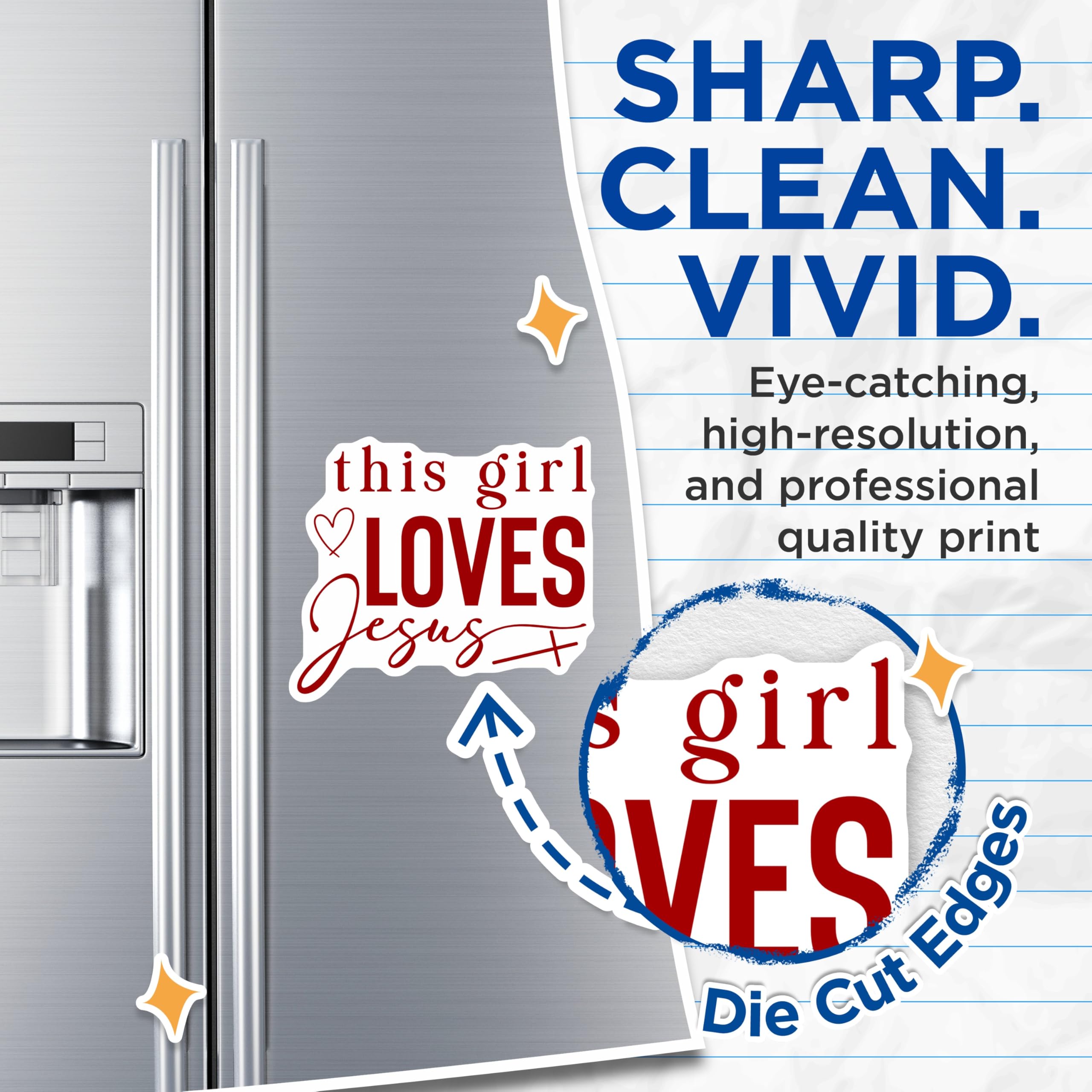 (2 Pack) This Girl Loves Jesus Magnets - Christian Faith Decor - Religious Inspiration - Spiritual Statement - 5 Inches On Longest Side - Thick Durable Magnet - Made in USA - MAG19732